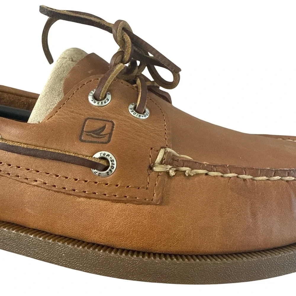 Sperry Authentic Original 2 Eye Boat Shoes Mens 10 Sahara Leather Tan NIB $110